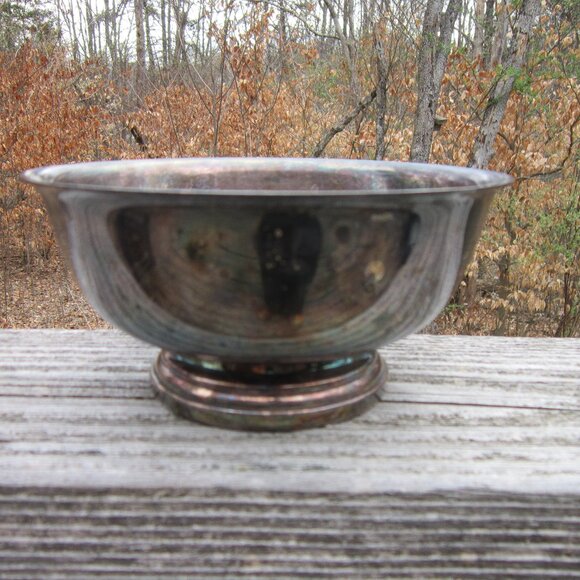 Gorham Other - Gorham Vintage Silver-Plated Revere Style 6.5" Bowl Tarnished Pedestal 1960s